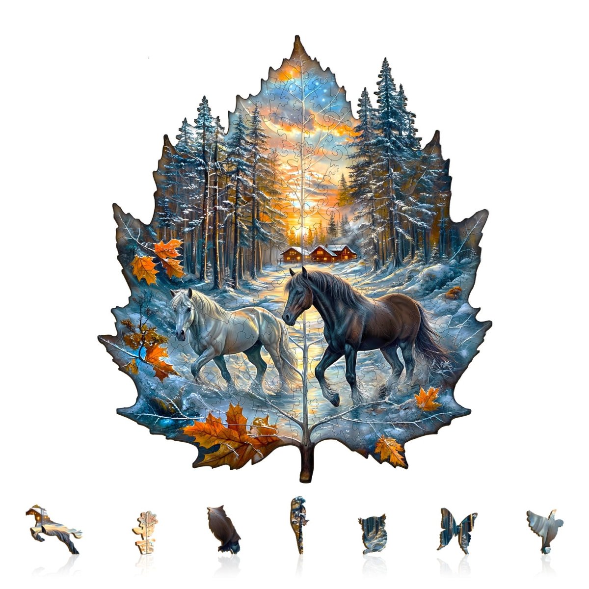 Winter of the stallion Wooden Jigsaw Puzzle - KAAYEE Puzzle