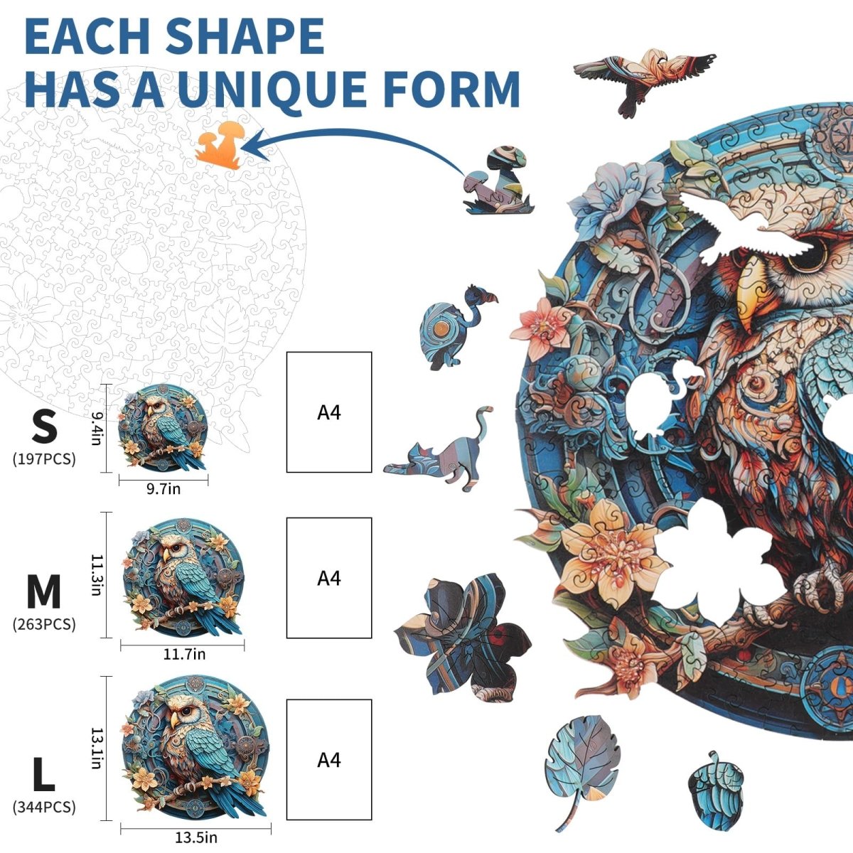 Wise Owl 2 Wooden Jigsaw Puzzle - KAAYEE Puzzle