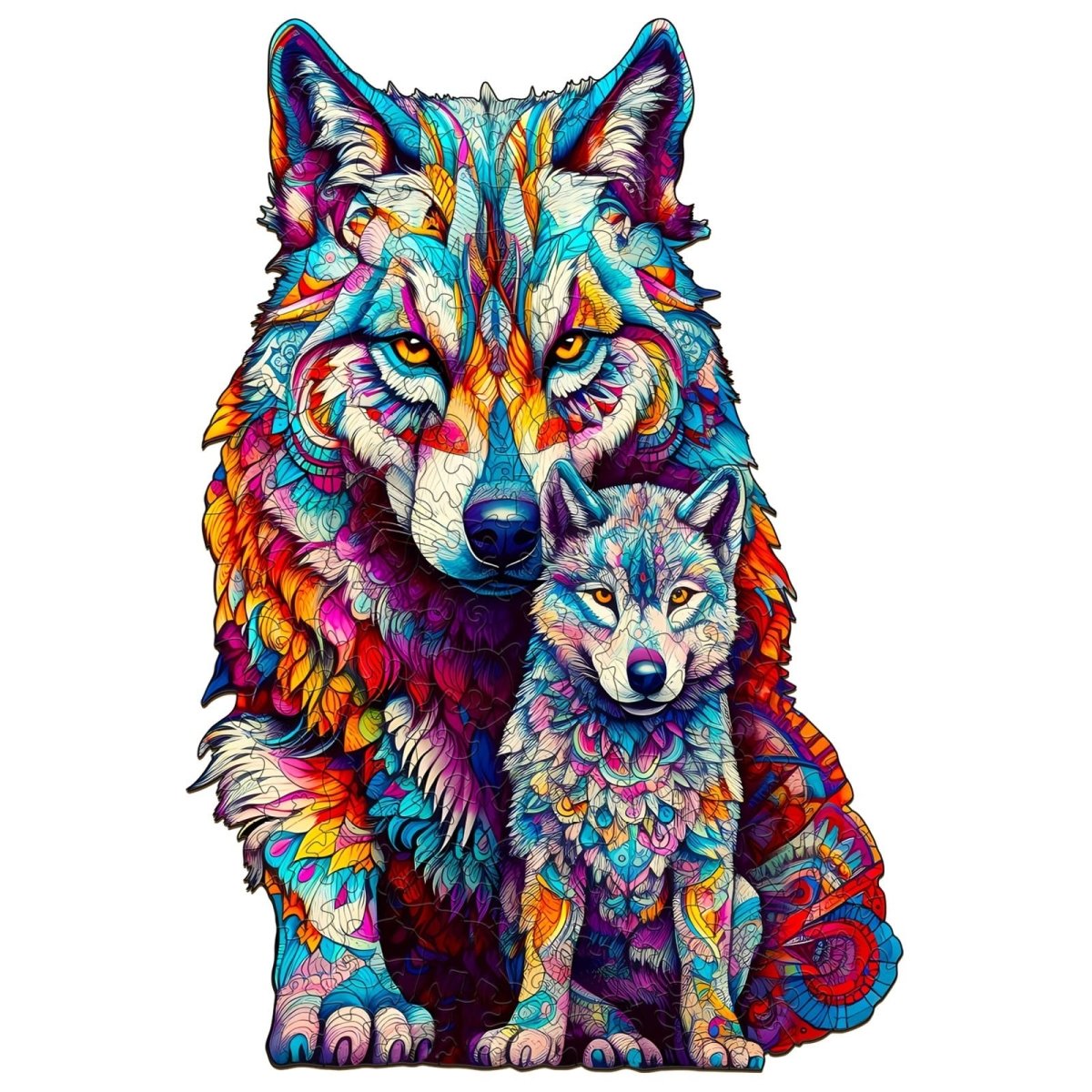 WOLF FAMILY Wooden Jigsaw Puzzle - KAAYEE Puzzle