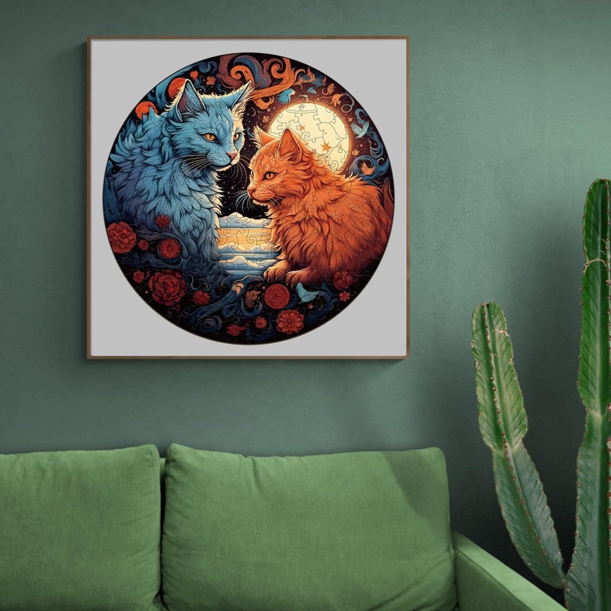 YIN YANG CAT 1 Wooden Jigsaw Puzzle - KAAYEE Puzzle