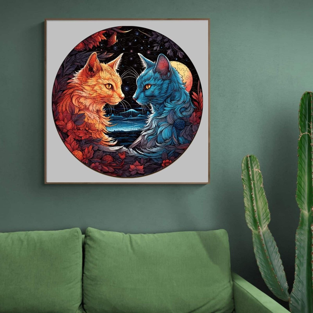 YIN YANG CAT 2 Wooden Jigsaw Puzzle - KAAYEE Puzzle