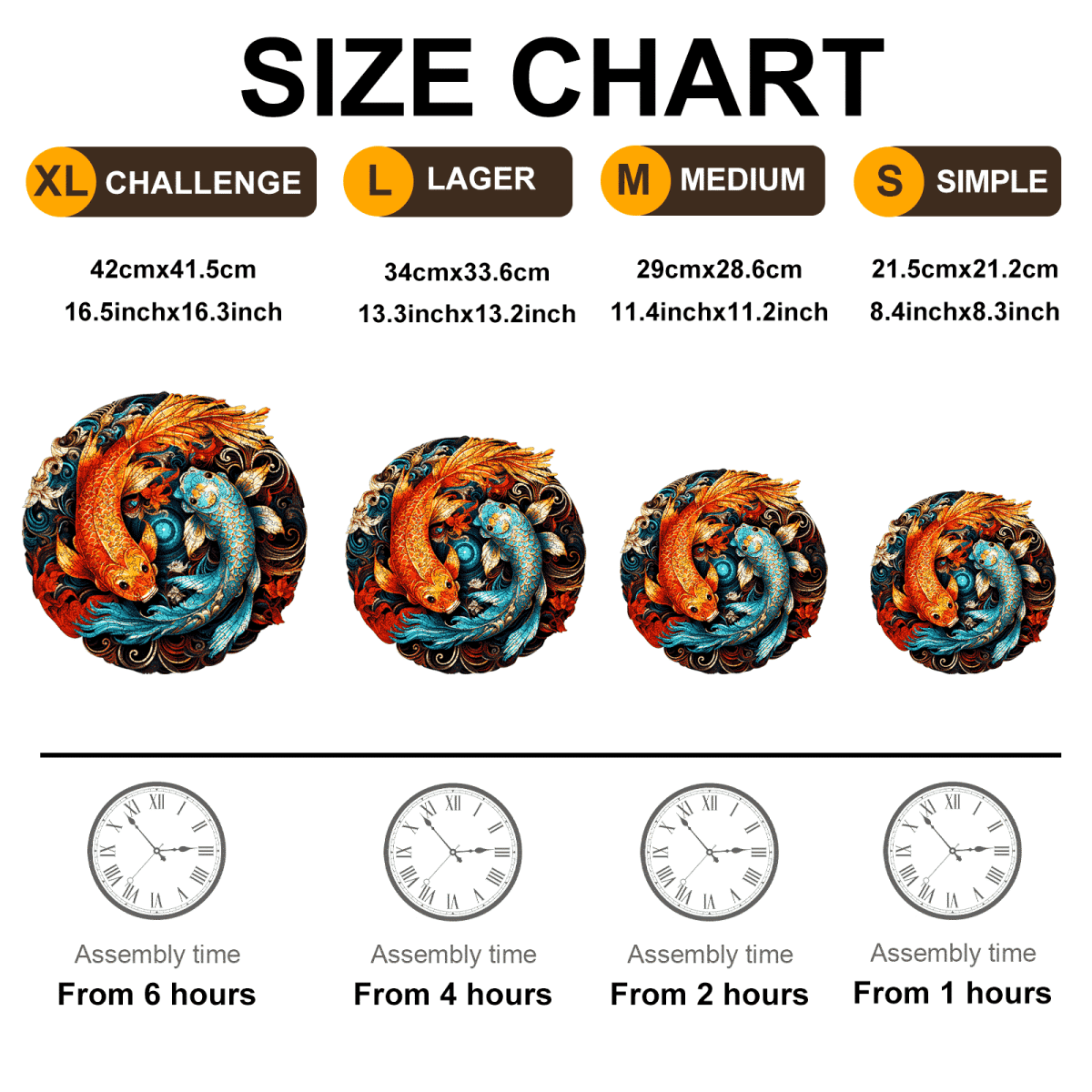 Yin Yang Fish Wooden Jigsaw Puzzle - KAAYEE Puzzle