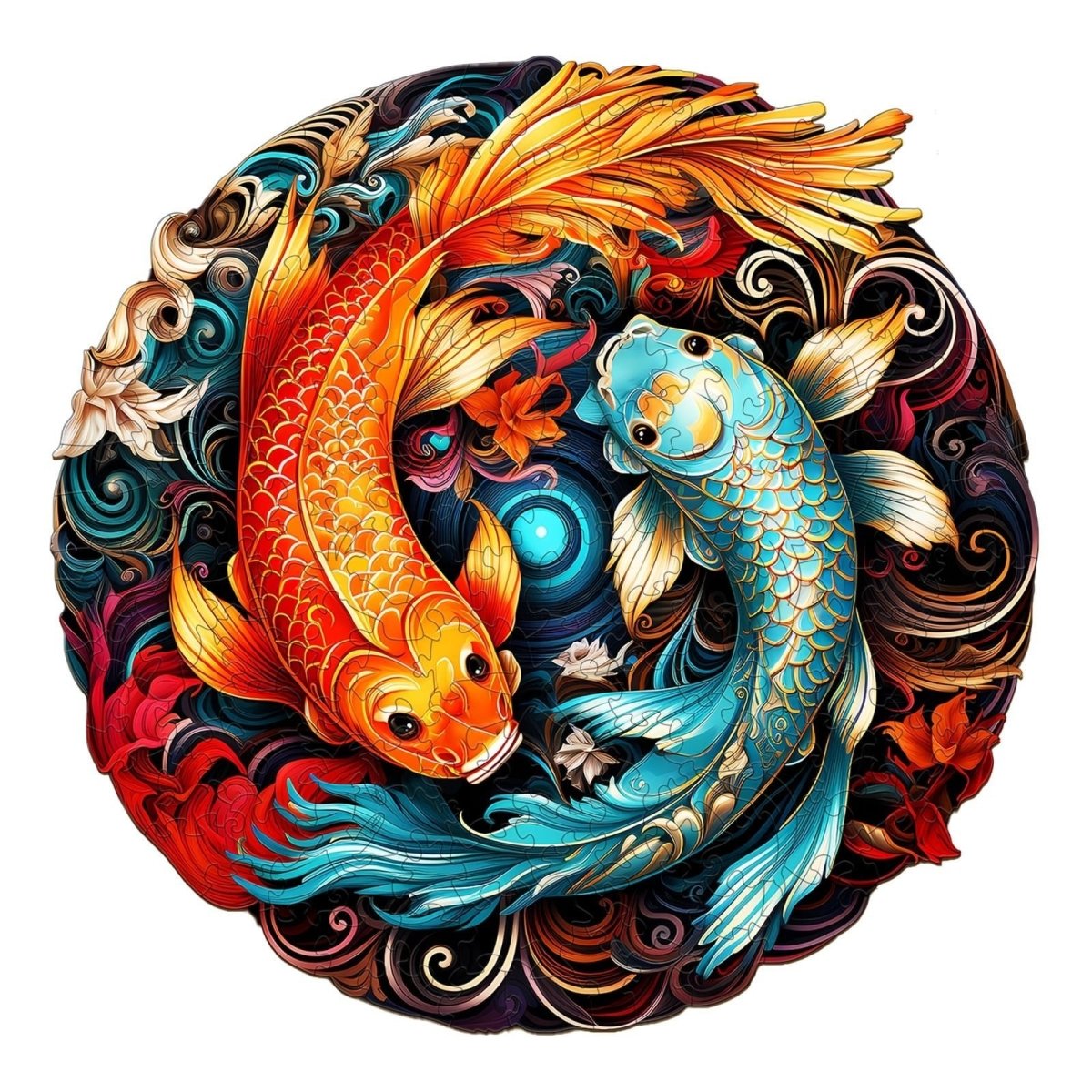 Yin Yang Fish Wooden Jigsaw Puzzle - KAAYEE Puzzle