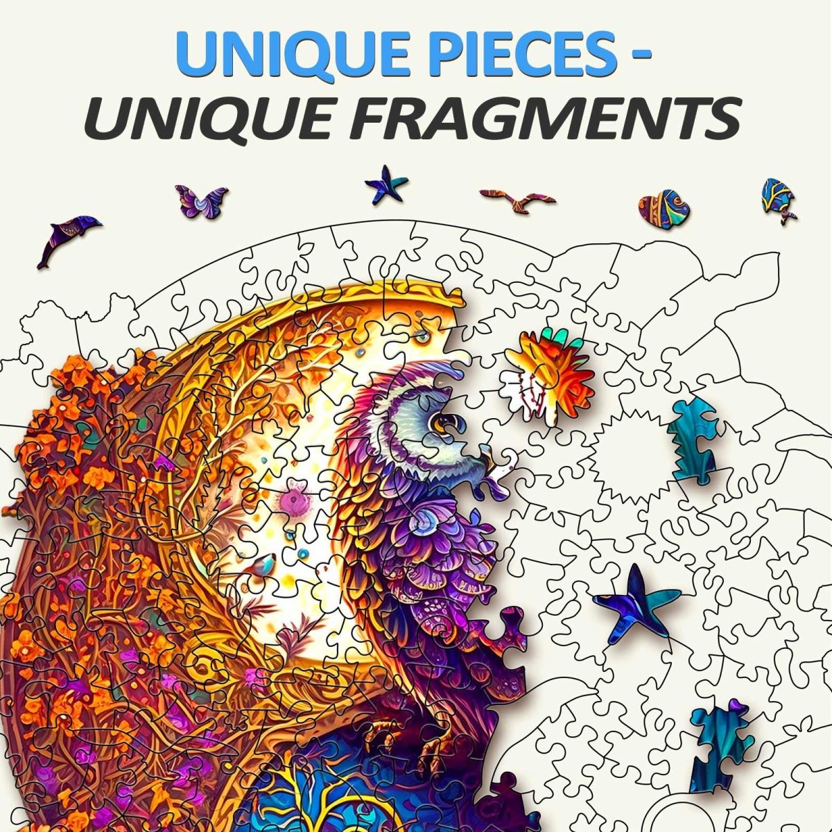 Yin Yang Owl Wooden Jigsaw Puzzle - KAAYEE Puzzle