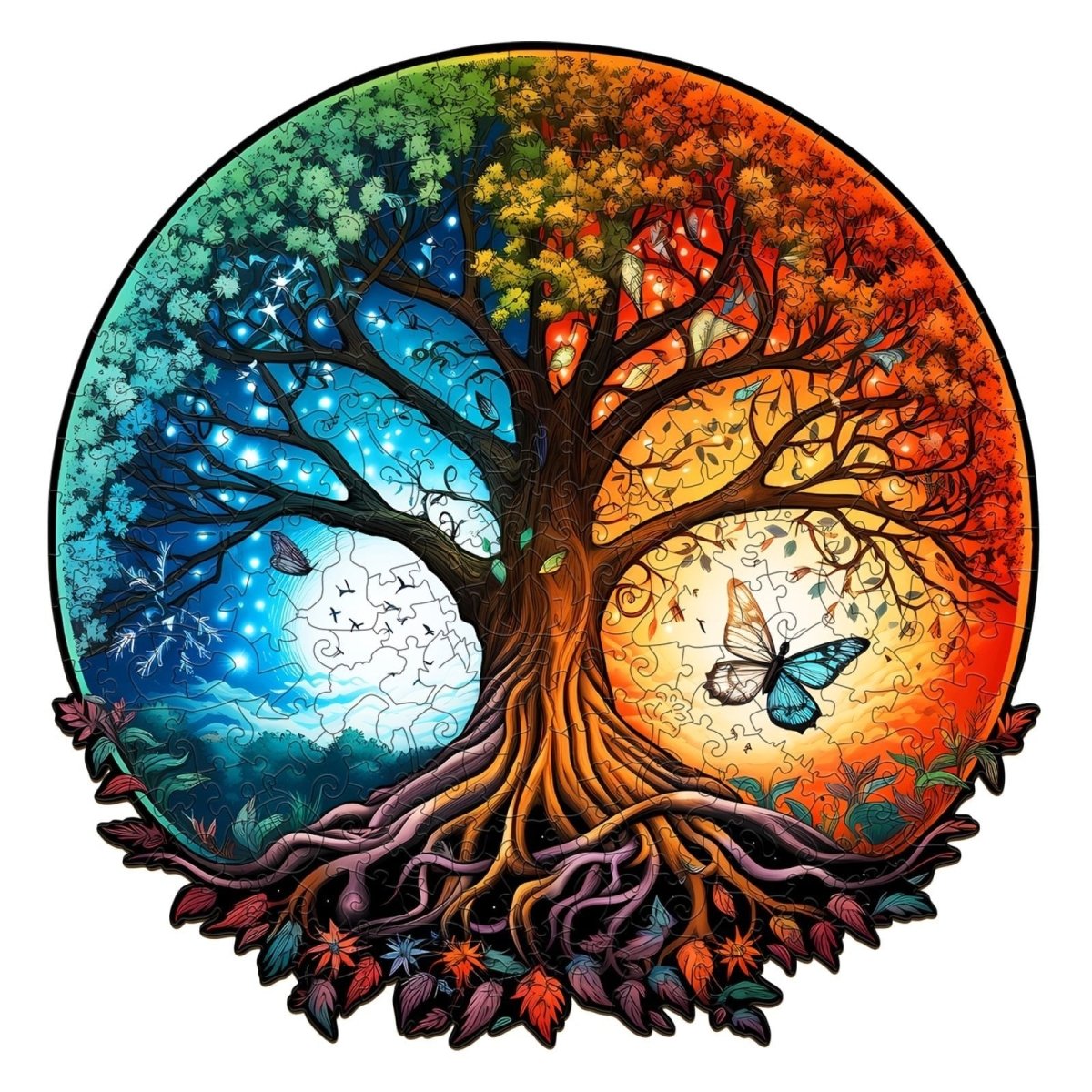 YIN YANG TREE OF LIFE 7 Wooden Jigsaw Puzzle - KAAYEE Puzzle