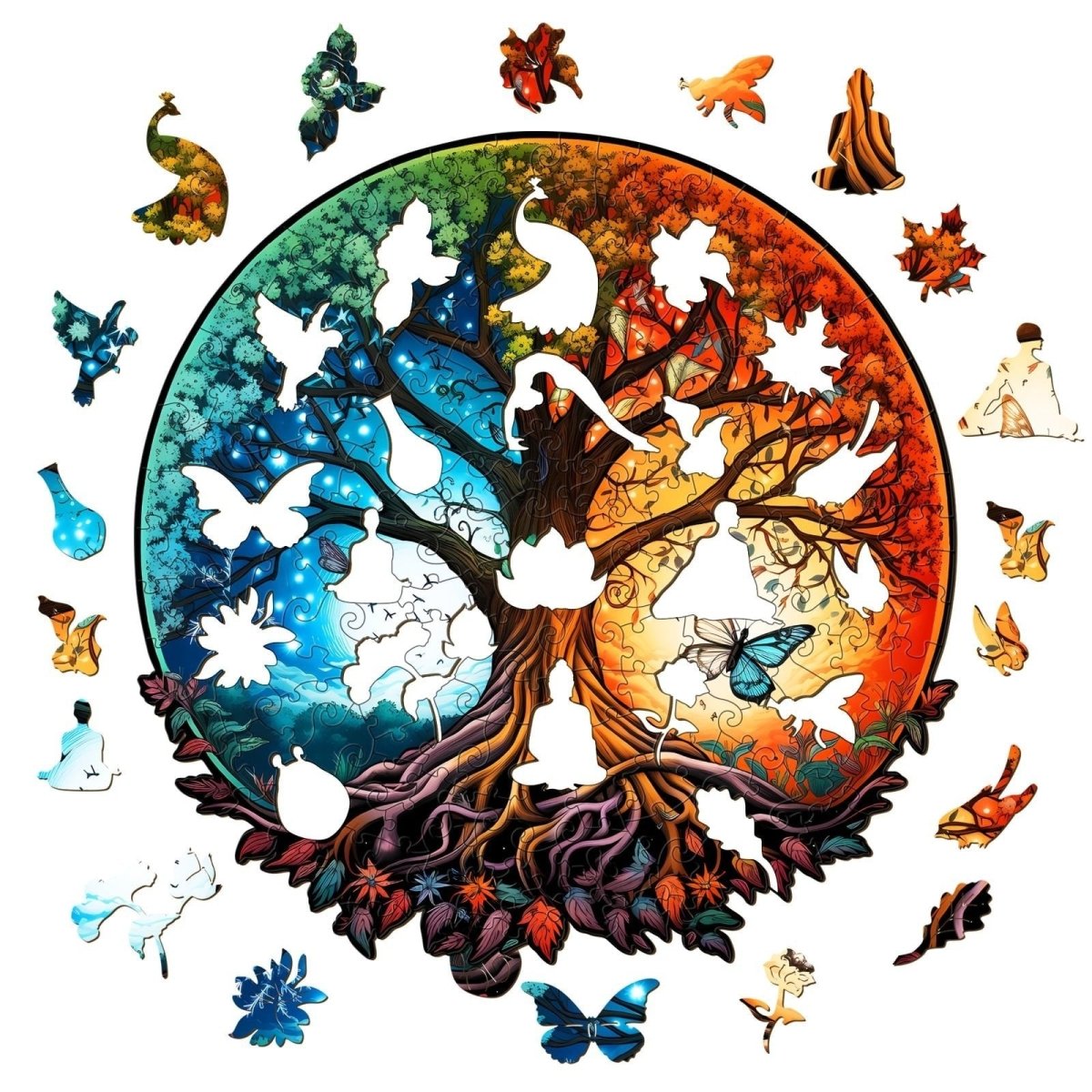 YIN YANG TREE OF LIFE 7 Wooden Jigsaw Puzzle - KAAYEE Puzzle