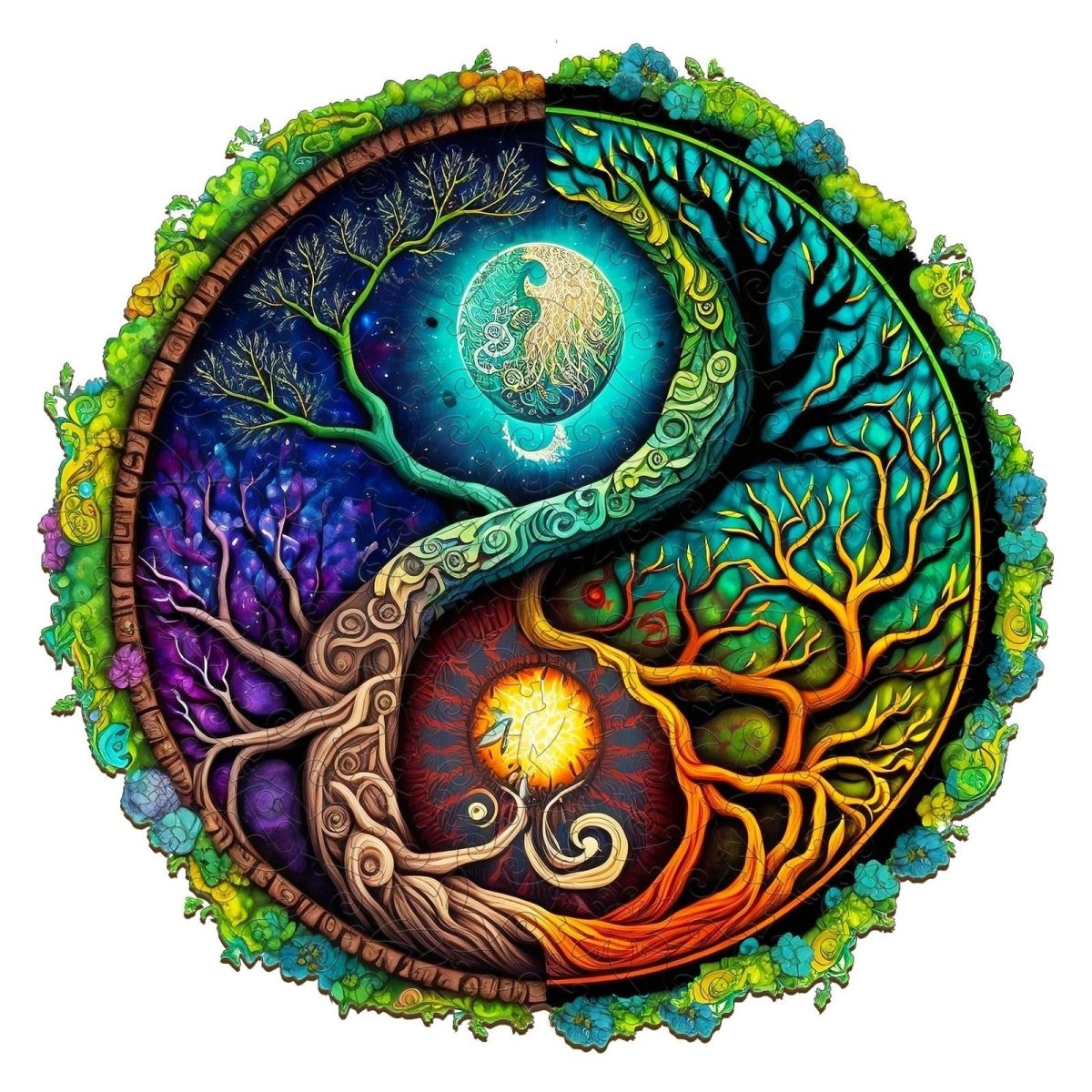 Yin Yang Tree of Life Wooden Jigsaw Puzzle - KAAYEE Puzzle