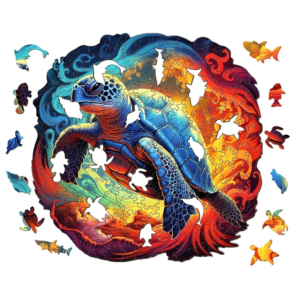 Yin Yang Turtle Wooden Jigsaw Puzzle - KAAYEE Puzzle