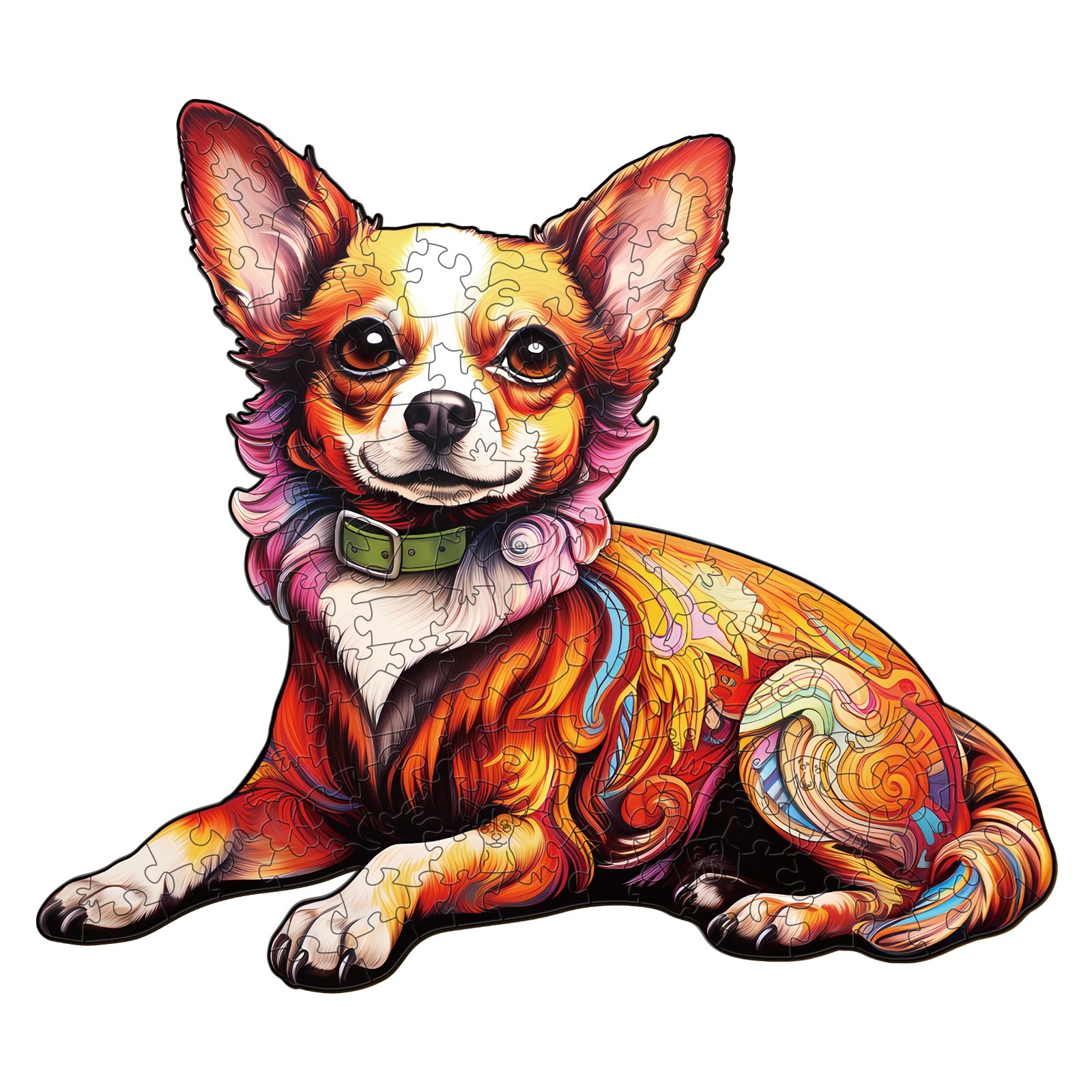 Colorful Chihuahua Wooden Jigsaw Puzzle – Woodbests