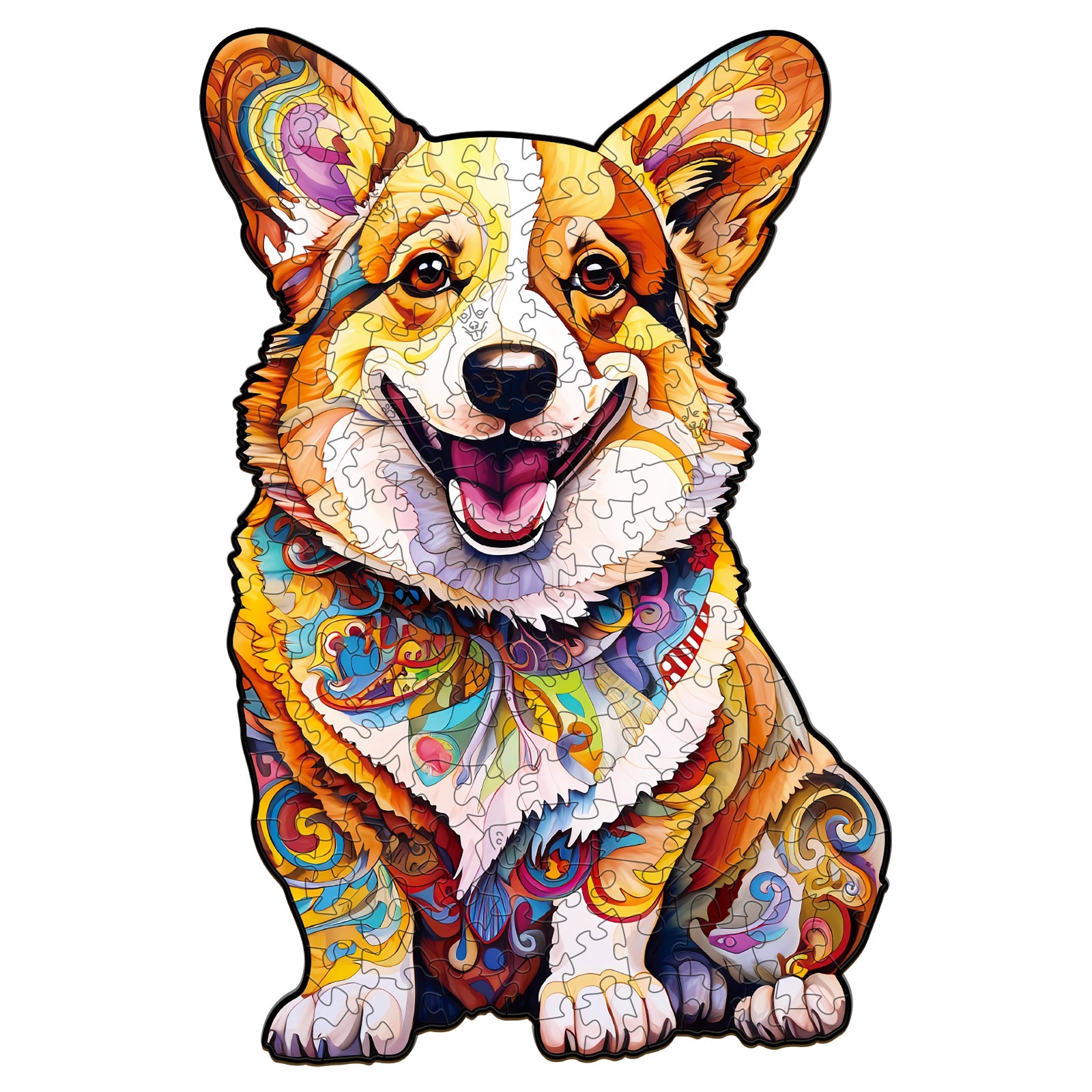 Wooden Jigsaw Puzzle-CLEVER CORGI-3